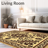 Elegant Damask Floral Lattice Timeless Tapestry Covering(Beige)