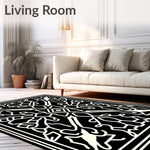 Aztec Sunburst Interlocking with Nordic Minimalist Motifs (Black) - ODIKA