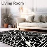Aztec Sunburst Interlocking with Nordic Minimalist Motifs (Black) - ODIKA