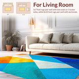 Ultra Soft Area Rug, Non Slip, Stain Resistant, Washable Area Rugs for Living Room, Bedroom, Modern Abstract Colorful Yoga Mat(Orange)