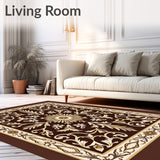 Paisley Scrollwork with Vintage Botanical Flourish Accents(Brown)