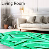 Crystalline Faceted with Prism Like Angles (Green)