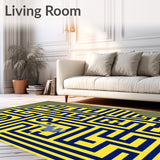 Contemporary Maze Labyrinth Pathway Decorative(Yellow)