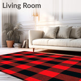 Lumberjack Checkered featuring Rustic Woodland Blocks(Black)