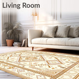 Elegant Beige Geometric Medallion with Tribal Inspired(Beige)