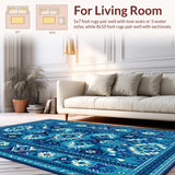 Ultra Soft Area Rug, Non Slip, Stain Resistant, Washable Area Rugs for Living Room, Bedroom, Modern Light Blue Nursery Accent Carpet for Kids(Blue)