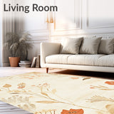 Desert Bloom Beige Artistic Floral Area(Beige)