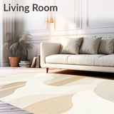 Abstract Horizon Area Non Slip Kitchen Runner(Beige)