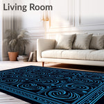 Celestial Maze with Twinkling Accents and Labyrinth Motif (Blue) - ODIKA