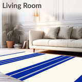 Sporty Stripes Parallel Bands Stylish Modern Distinctive(Blue)