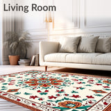 Elegant Medallion Tapestry With Intricate Floral Vine Ornamental Design (Red) - ODIKA