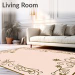 Art Nouveau Scrollwork with Elegant Flourish and Stylized Leaves (Beige) - ODIKA