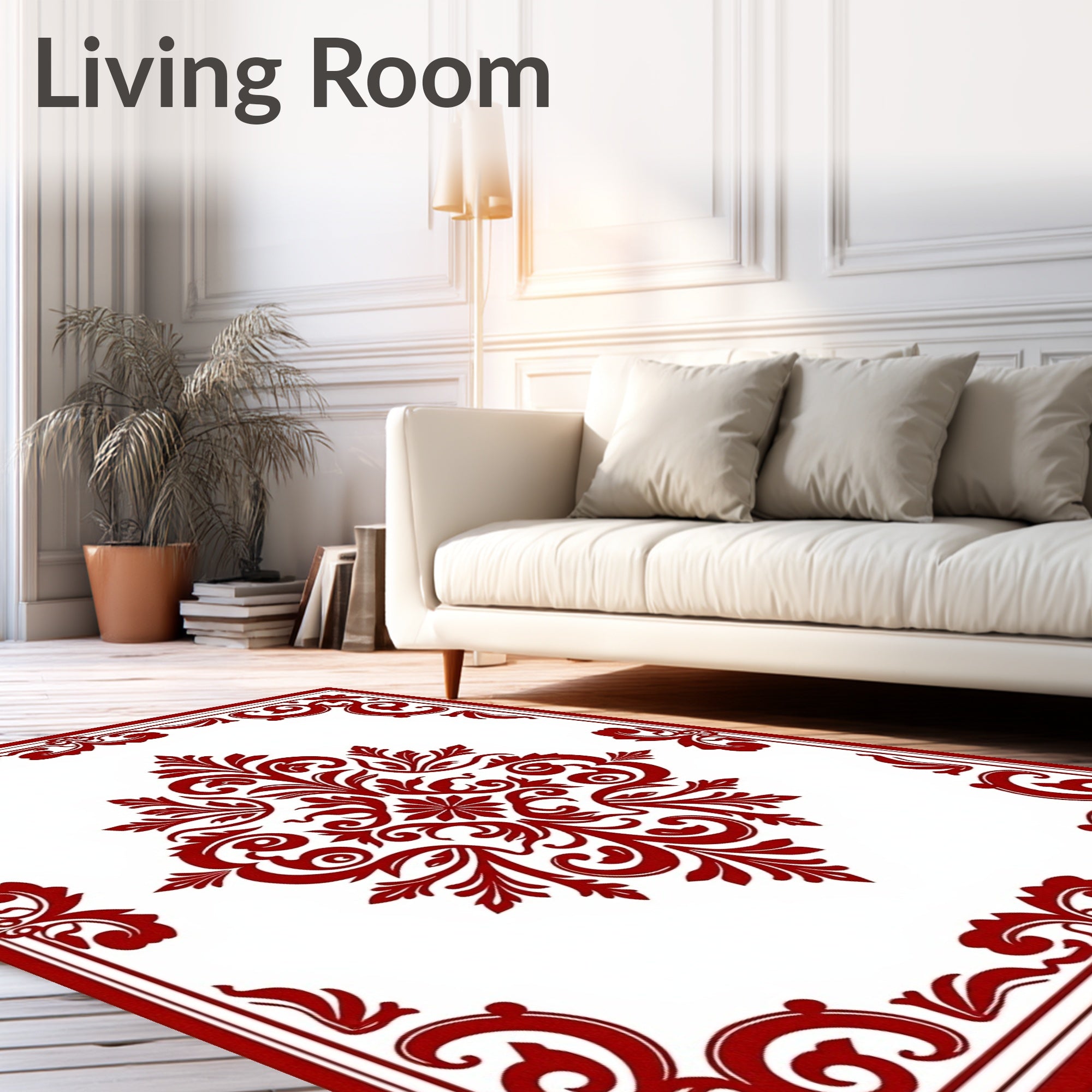 Timeless Elegance Faded Ornamental Damask Artistry (Red) - ODIKA