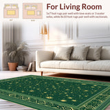 Ultra Soft Area Rug, Non Slip, Stain Resistant, Washable Area Rugs for Living Room, Bedroom, Zodiac Design Dorm Room Thin Washable Area Rug(Green)