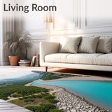 Natural Vista Mountain Stream Panoramic Horizon Perspective Illusion(Blue)