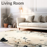 Artistic Nature Inspired Area with Fluttering Wing and Petal Design(Beige)