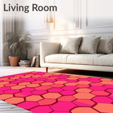Honeycomb Hexagon Mosaic with Gradient Transitions(Pink)
