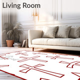 Sacred Symbol Interlocking Overlay with Contemporary Crosses(Red)