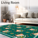 Blinking Hungry Kitten Gathering Humorous Seasonal(Teal)