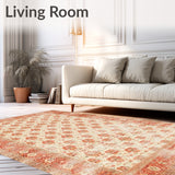 Vintage Round Area Desert Bloom Boho(Red)