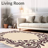 Classic Damask Scroll with Flourishing Vinework and Baroque Details(Beige)