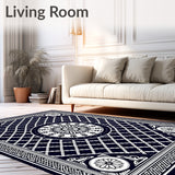 Contemporary Interlocking Lattice with Floral Embellishments (Black)