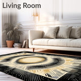 Boho Chic Accent Beige & Black Geometric Starburst(Beige)