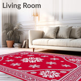 Festive Holiday Interlocking Snowflake Decorative Throw(Red)
