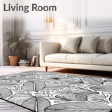 Tropical Foliage Botanical Leaf Vine Garden Path(Black)