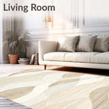 Elegant Waveform Scallop Featuring Gradient Beige Layers(Beige)