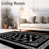 Haunted Gothic Archway with Interlocking Bats and Vintage Baroque Scrollwork(Black)