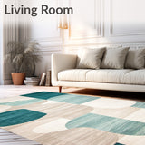 Artistic Beige & Teal Color Symphony Modern Design(Beige)