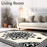 Starburst Design with Fretwork Border Details(Black)