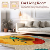 Ultra Soft Area Rug, Non Slip, Stain Resistant, Washable Area Rugs for Living Room, Bedroom, Nature-Inspired Artistic Kids Nursery Non-Shedding Carpet(Green)