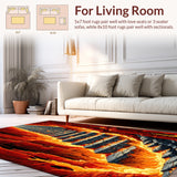 Inferno Ladder Illusion Area Rug Molten Rock Gateway Decor Mat(Red)