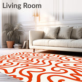 Elegant Curled Sheepskin Effect with Wave Texture and Subtle Depth(Orange)