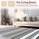 Classic Monochrome Striped with Reversible Farmhouse Design(Black)