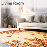 Autumn Canopy with Falling Leaves and Delicate Vine Details(Orange)