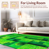 Ultra Soft Area Rug, Non Slip, Stain Resistant, Washable Area Rugs for Living Room, Bedroom, City Life 3D Playmat(Green)