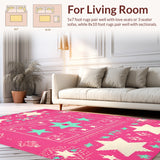 Ultra Soft Area Rug, Non Slip, Stain Resistant, Washable Area Rugs for Living Room, Bedroom, Funny Hot Pink Western Kitchen Rug for Cowgirl Decor(Pink)