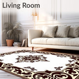 with Floral Scrollwork and Interlocking Lattice (Brown)