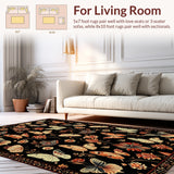 Ultra Soft Area Rug, Non Slip, Stain Resistant, Washable Area Rugs for Living Room, Bedroom, Nature-Inspired Washable Home Office Area Carpet(Blue)
