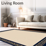 Elliptical Motif Interlocking Trellis with Floral Accents(Beige)