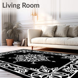 Inspired Floral Crest with Intricate Scrollwork (Black)