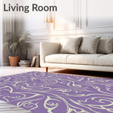 Abstract Botanical Swirls with Metallic Highlights(Purple)