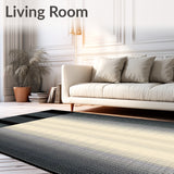 Stylish Black & Beige Woven Area(Black)