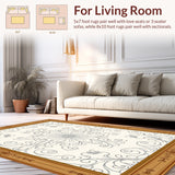 Caria Medallion Scrollwork Motif with Interlocking Floral Accents(Brown)