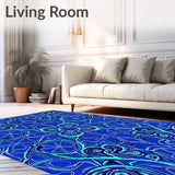 Interlocking Floral and Leaf with Contemporary Wave (Blue)