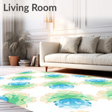 Artisan Abstract Brushstroke Design with Flowing Watercolor(Blue)