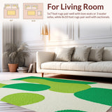 Ultra Soft Area Rug, Non Slip, Stain Resistant, Washable Area Rugs for Living Room, Bedroom, Kids Cat Print Irregular(Green)